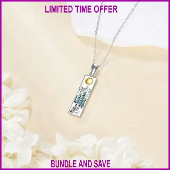 Sterling Silver Mountain Owl Pendant Necklace 18+2 Inch Chain